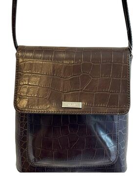 NINE WEST Croc Embossed X-body Bag - NWOT